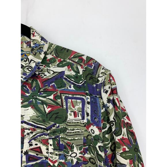 VTG ExOfficio Adventure Wear Button Down Shirt Womens M Floral Print Multicolor - Picture 2 of 4